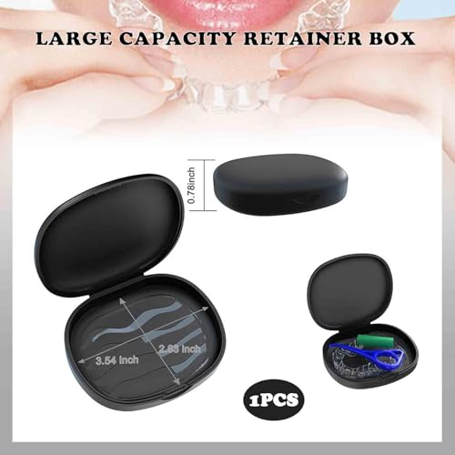 Zahnschiene box,Zahnspangendose,Spangendose für Knirscherschiene,Tragbarer,Retainer Box,Zahnersatz Aufbewahrung,Von Zahnspangen und Zahnersatz Bei Erwachsenen und Kindern (Schwarz)