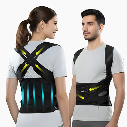 Image of Lifelong Posture Corrector Belt for Men & Women |Free Size Back Support Belt for Back Pain Relief, Shoulder & Spine Alignment |Universal Adjustable Belt for Back Straightening & Improved Posture