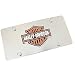 Harley Davidson Orange/Black on Chrome License Plate