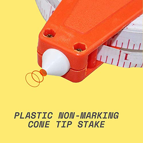 Katzco Open Reel Measuring Tape - 300 Foot Reel Fiberglass Tape Measure - Retractable Blade For Carpenter, Construction, Workshop, Building, Projects, Crafts, Handyman, Landscaping, And Hardware #TOP5