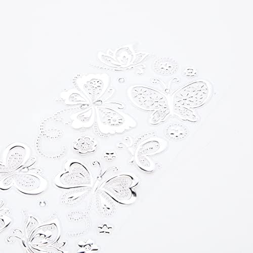 Papermania Gemstone Butterflies Stickers, Silver