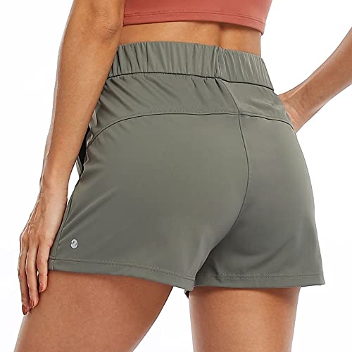 Willit Women's Shorts Hiking Athletic Shorts Yoga Lounge Active Workout Running Shorts Comfy Casual With Pockets Olive Green M #TOP2