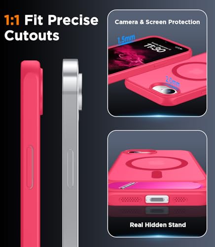 Image of Magnetic Compatible with iPhone 17e Case & iPhone 16e Case,[Built-in Invisible Kickstand][Compatible with MagSafe][Military Grade Shockproof] Slim Translucent Matte Case for iPhone 16e /17e 6.1 inch