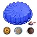 Jiareally Silicone Large Flower Cake Mould for Chocolate Jello Candy Silicone Baking Molds for Cakes,9 inch Non-Stick Fluted Tube Cake Pans