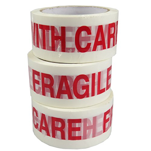 Triplast 48 mm x 66 m Handle with Care Printed Low Noise Parcel Packing Tape (Pack of 6)