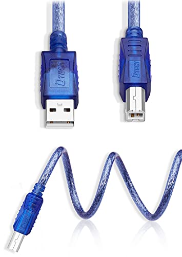 Dtech 10Ft Usb 2.0 Cable A Male To B Male High Speed Usb Printer Kvm Data Wire In Blue 10 Feet #TOP5