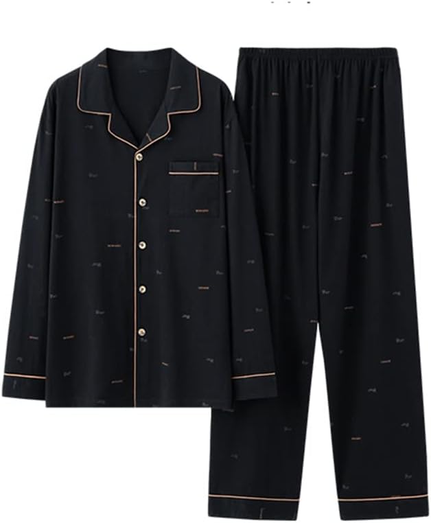 Men's Spring and Autumn Cotton Long Sleeve Thin Section Plus Size Homewear Suit