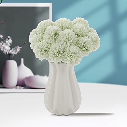 Kimura's Cabin Green Flowers Artificial Silk Hydrangea Flowers Chrysanthemum Ball Flowers Bouquets 15Pcs For Home Dining Table Core Party Wedding Decoration (Light Green, Pack Of 15) #TOP6