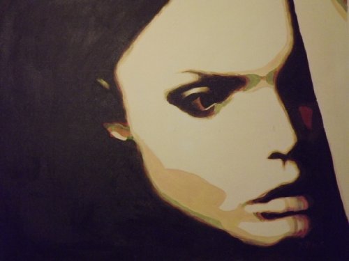 Peinture à l'huile sur toile abstraite visage Pop Art 50x61 cm