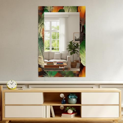 Image of KERLIX 12x18 Inch Rectangular Wall Mirror - CNC Polished Finish, Modern Decorative Mirror for Bathroom, Bedroom, Living Room & Entryway