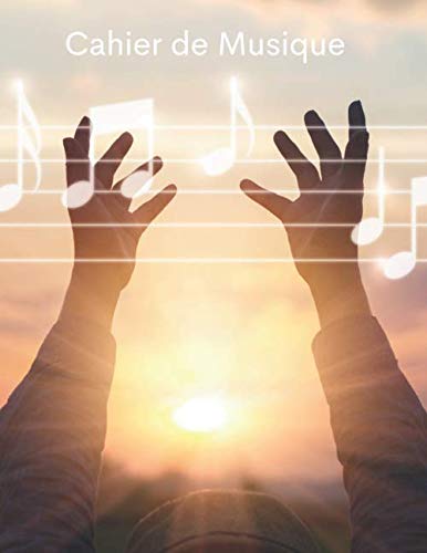 Cahier de musique grand format / Carnet de partitions à pages alternées de Grands carreaux (séyès) et de portées vierges 110 pages