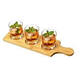 xieyaxie 1PCS 3 Slots wooden Wine Flight Tasting Set Multi-Purpose Shot Board, Shower Beer & Whiskey Glass Holder, Paddle Board Cup Holder, Portable Serving Rack for Parties & Outdoor Gatherings