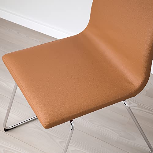 Chaise chromée marron doré LILLÅNÄS table manger fauteuil design