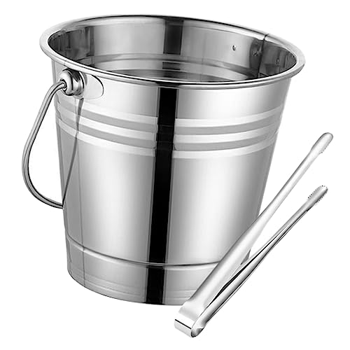 INOOMP 1 Conjunto De Armário De Bebidas De Balde De Gelo De Aço Inoxidável Para Refrigerador De Líqu