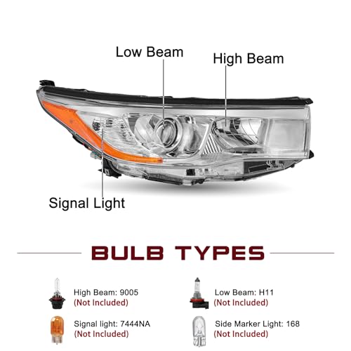 Image of JSBOYAT Headlight Assembly Fits for 2014 2015 2016 Toyota Highlander