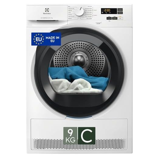 Electrolux Serie 600 GentleCare, Asciugatrice a Pompa di Calore, 9 kg, EW6HCH19G, 14 Programmi, Tecnologia MixCare e SensiCare, Funzione Antipiega, 64 dB, Filtro EcoFlow, 850x596x636 mm