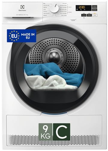 Electrolux Serie 600 GentleCare, Asciugatrice a Pompa di Calore, 9 kg, EW6HCH19G, 14 Programmi, Tecnologia MixCare e SensiCare, Funzione Antipiega, 64 dB, Filtro EcoFlow, 850x596x636 mm
