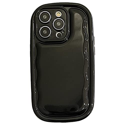 Coque iPhone 15 Plus antichoc noire mignonne de style coréen