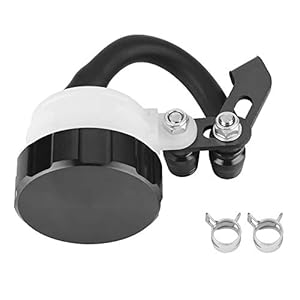 Yctze Réservoir de liquide d’embrayage de moto, cylindres d’huile de moto CNC universels Réservoir de frein avant réservoir de liquide d’embrayage(noir)