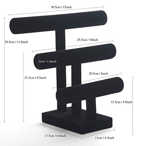 Stratalife Bracelet Holder Stand Jewelry Organizer 3 Tier Jewelry Display For Bracelet Watch Organizer Jewelry Tower Gifts For Women (Black Velvet) #TOP5