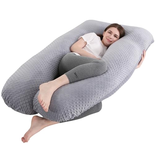 SHANNA - Cussin de Grossesse pour Dormir - Coussin d'Allaitement en Forme de U, Coussin Maternité et Coussin Grossesse Oreiller avec Housse en Minky Dot Amovibl, Soutien pour Le Dos, Les Hanches, Les Jambes - -5%