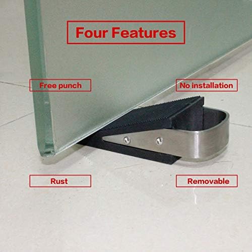 Geila Door Stopper Wedge 2 PCS Large Heavy Duty Rubber Door Stopper Non-Slip Doorstops for Office Home Used (2 Pack rubber)
