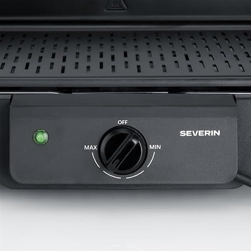 Severin – Barbecue électrique de table avec grille en fonte d’aluminium Intérieur ou extérieur Pare vent amovible et bac à eau – PG 8595 - vue 5