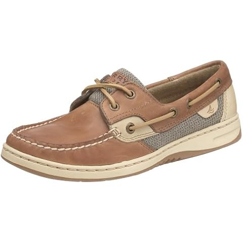 Sperry Women's Bluefish Boat Shoe, Linen/Oat, 8 W Cover