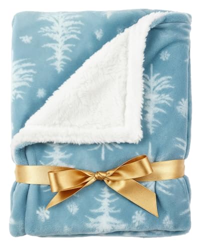 Christmas Sherpa Blanket Throw Size - Reversible Sherpa Fleece Blanket