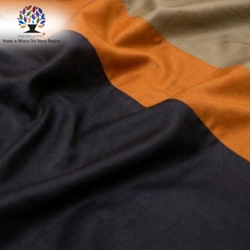 Image of Dream Living Ombre Queen Bedsheet with 2 Pillow Covers | 130 GSM | 220x250 Cm | Black & Biege