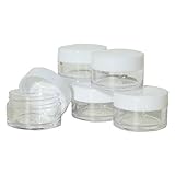 muestras cremas bebe Lote de 6 tarros de crema vacía de plástico transparente para cosméticos de muestra, con sombra de ojos, maquillaje, cremas, etc. Tamaño: 4,5 x 2,8 cm.
