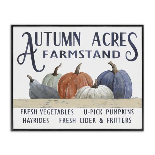 Autumn Acres Farmstand Fall Signage, 11 x 14 Inch Framed Giclée Print