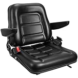 Tractor Seat, Forklift Seat, Universal Replacement, For Lawn Mower, Backhoe, Lawn Tractor, Skid Steer, Lawnmower, Fork Lift, Riding Equipment, Excavator, Skidsteer, Adjustable, With Armrest, Seatbelt