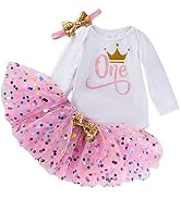 LUJENGEFA Baby Girl 1st 2nd Birthday Outfit Girl Sweet One Birthday Romper Tutu Skirt with Headba...