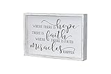 Parisloft Where There is Hope There is Faith Where There is Faith Miracles Happen Wood Wall Framed...