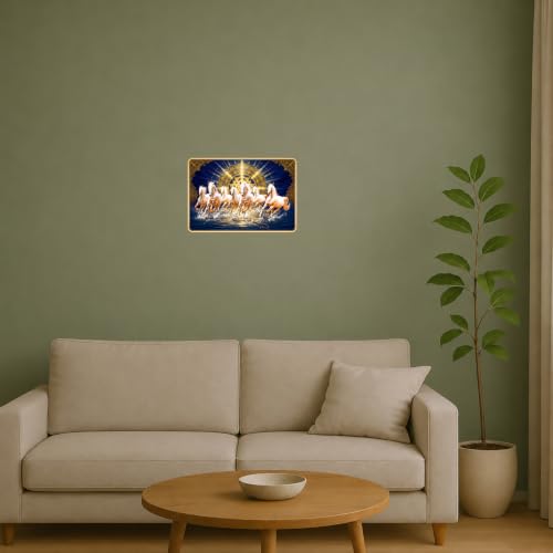 Image of 7 Running Horses Vastu Photo Frame, 8x12 Inch