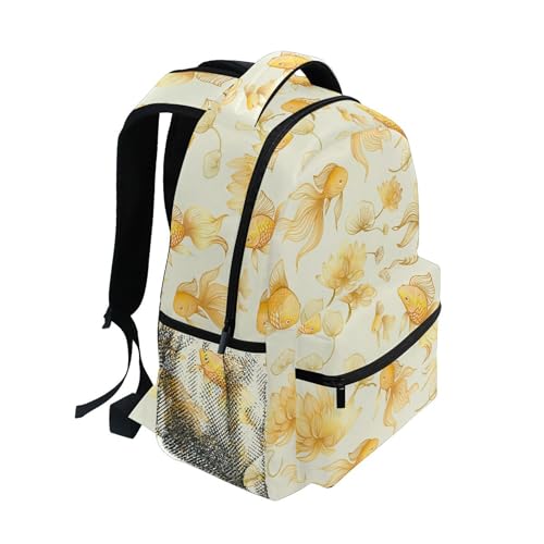 Goldfish Gold Lotus Kids Backpack for Boy Girl Bookbag School Bag Daypacks for Women 231019752