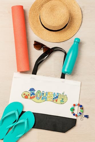 Personalized Kids Beach Bag – Custom Canvas Tote for Girls & Boys – Vacation Gift for Collecting Seashells & Beach Essentials3