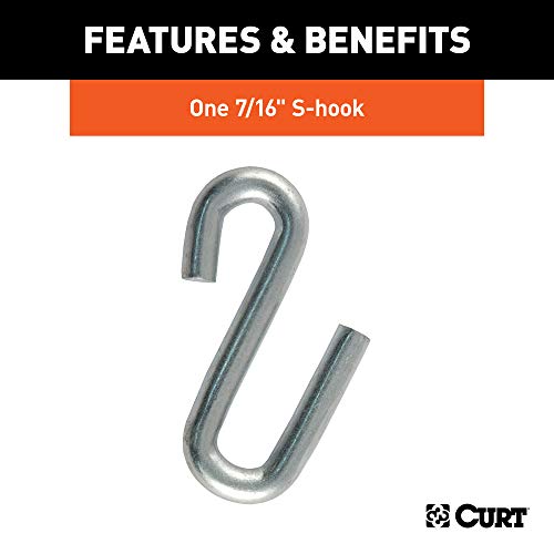 Curt 80040 27-Inch Trailer Safety Chain With 7/16-In S-Hooks, 5,000 Lbs Break Strength #TOP5