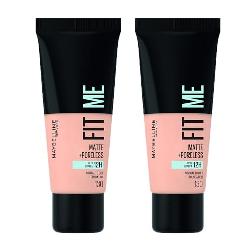 2 x Maybelline Fit Me Matte & Poreless Foundation Foundation 30ml 130 Buff Beige