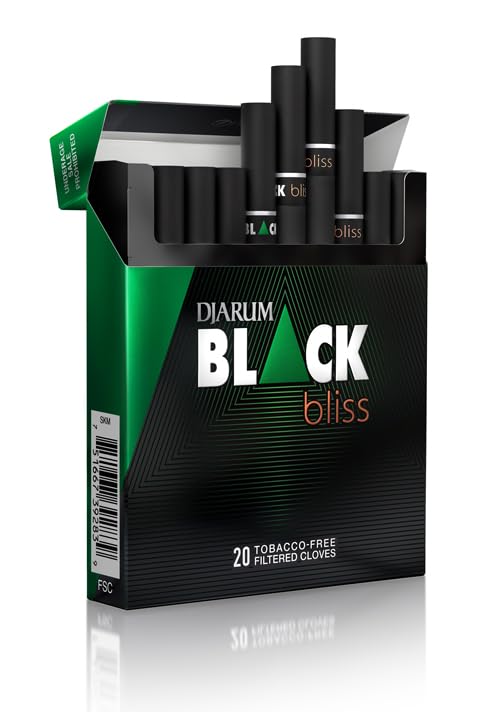 Djarum Black Bliss - Emerald Clove Filtered Cigarettes - 1 Box of 20 (Frugal Smoker Sticker Included)