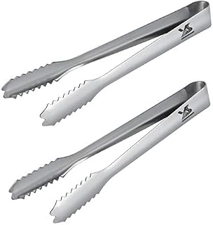 BIGSUNNY Stainless Steel Ice Tongs, 7inch Serving Tongs, Set of 2