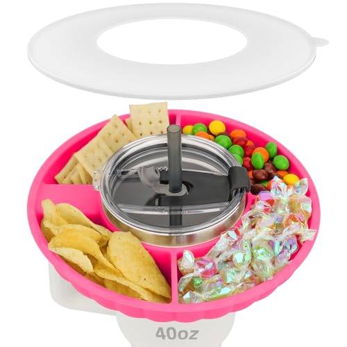 Snackschale mit Deckel für Stanley Cup 40oz/1,18L, NUR FÜR 40OZ, Snackteller kompatibel mit Stanley Quencher 40oz, Silik...