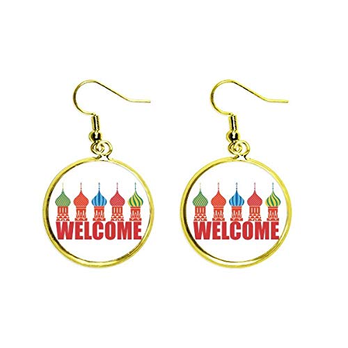 Pendientes de catedral rusa dorados joyeria mujer dangle drop earrings