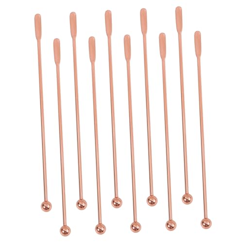 CIMAXIC 10pcs Stirring Rod Cocktail Mixer Cocktail Stirrers Spoons Cocktail Bar Spoon Cocktail Mixing Spoon Drink Mixer Drinks Spiral Bar Cocktail Spoon Stainless Steel Rose -usable