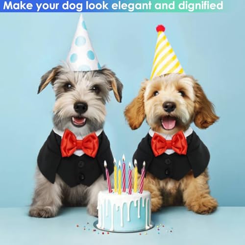 MIGOHI Smoking formal para cães, bandanas de aniversário de cachorro preto, coleira bandana de casam