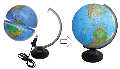 Replogle Spanish-Español Blue Ocean Illuminated Globe(12"/30Cm Diameter) Easy To Assemble #TOP1