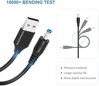 Powseed 5V DC Power Cord, USB to DC Plug Charging Cord with 10 Adapter Plugs to Charge LED Pixel Light, USB-HUB, Mini Fan, Camera, Cartoon Watch, Mobile Phone