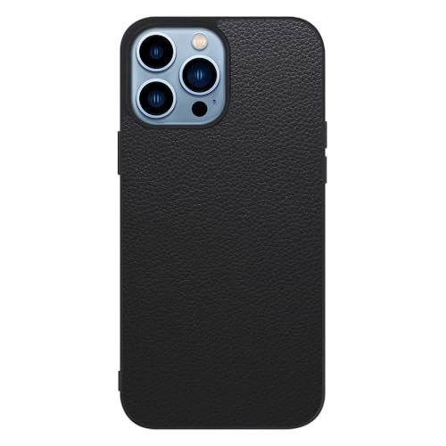 LOOF LUXURY-SHELL �{�v ���U�[ �X�}�z�P�[�X for iPhone 13 Pro �p �P�[�X �J�o�[ �X�g���b�v�z�[�� �V���v�� �ϏՌ� ���^ �y�� leather [�u���b�N]