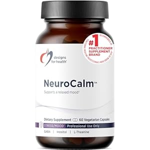 Designs for Health NeuroCalm – 5HTP GABA L-Theanine Supplement for Stress Response – Methylated B12, Vitamin B6, Taurine, Chamomile & Magnesium Supplement for Mood Support (60 Vegan Capsules)